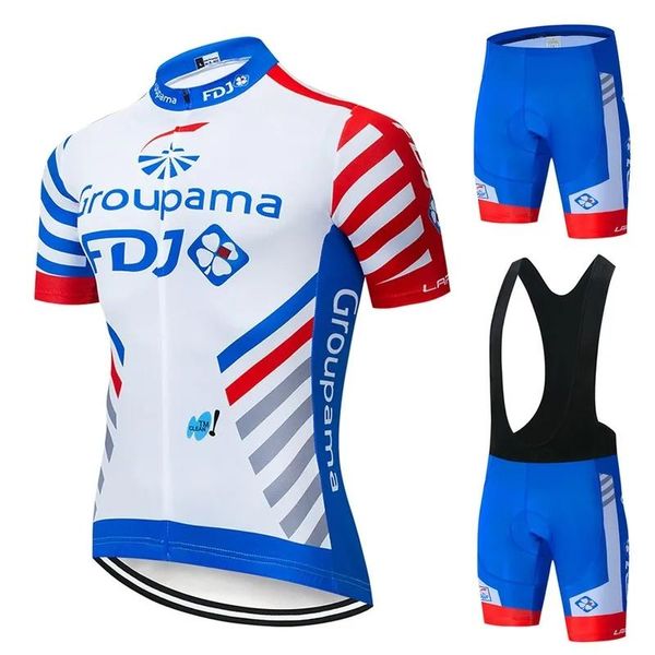 Комплекты мужского велосипедного трикотажа 2021 FDJ, летняя одежда для горного велосипеда, командный велосипедный трикотаж, спортивная одежда, костюм Maillot Ropa Ciclismo