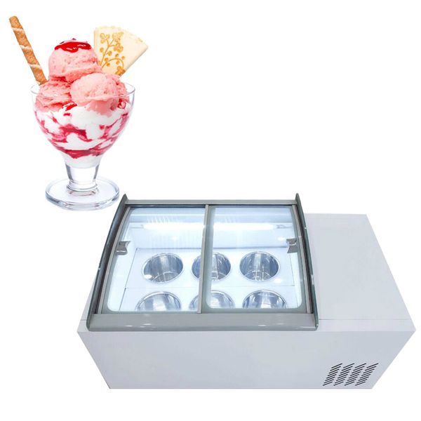 110/220V Desktop Ice Cream Showcase Sorvete Freezer Display Counter Tipo Máquina de congelamento de exibição de gelato