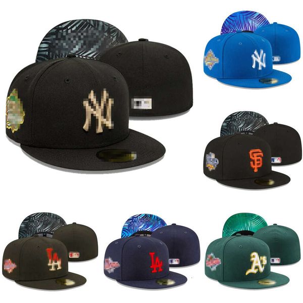 Cappellini da baseball L A regolabili unisex Cappelli da baseball aderenti Messico Ricami Hustle Flowers Cappelli aderenti New Era 7-8