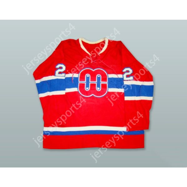 Пользовательский норм Schmitz 2 Macon Woopees Red Hockey Jersey Новый верхний сшитый S-M-L-XL-XXL-3XL-4XL-5XL-6XL