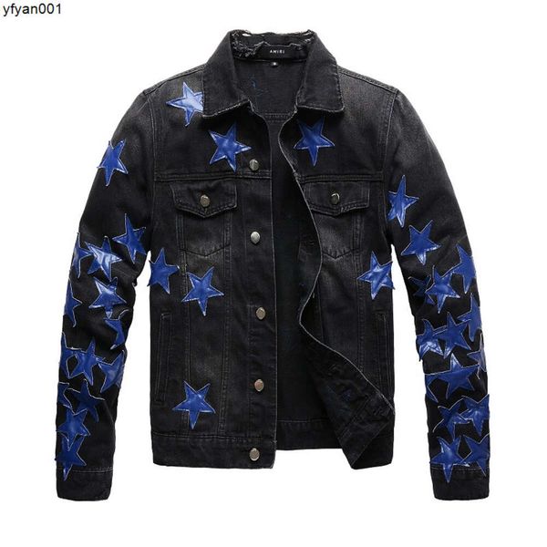 Jackets de luxo masculino High Jackets Moda jeans de jeans preto casual casual casual jacket tamanho masculino