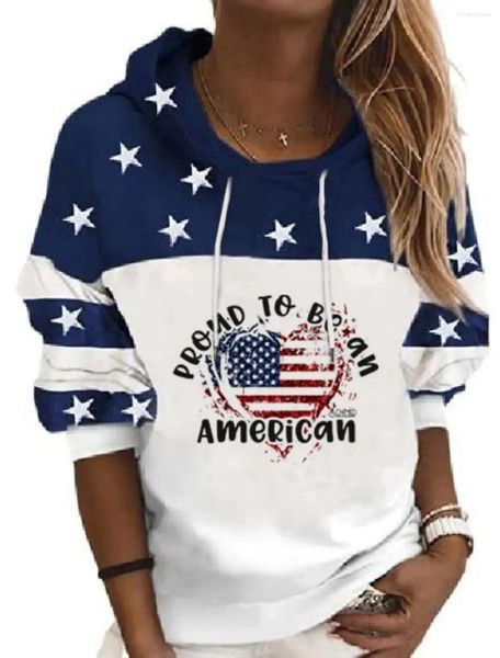 Kız Moda için Kadın Hoodies USA Flag 3D Baskı Uzun kollu üstleri sıradan unisex amerika sokak kıyafetleri kapşonlu giyim tees