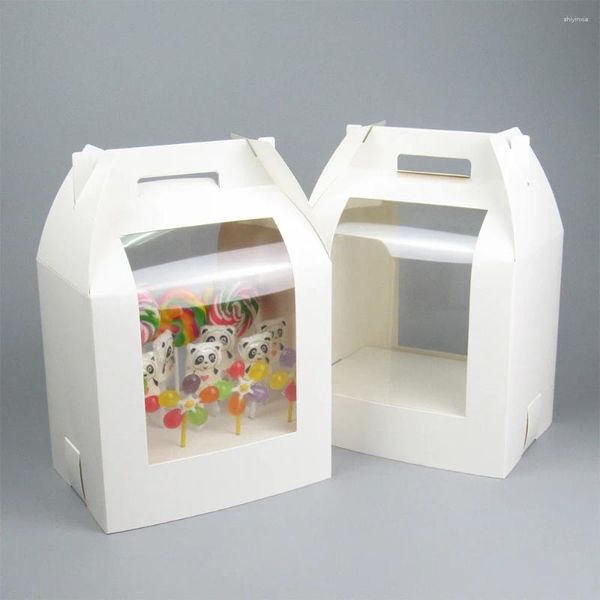 Envoltório de presente Caixas de suporte de bolo portátil Suporte de exibição com tampa Candy Apple Hole - Embalagem 6Pack / 12Pack