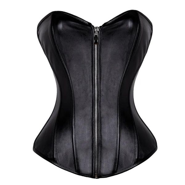 Shaper in finta pelle sexy cerniera sexy overbust corset da donna abbigliamento caldo inquieto costume bustier costume più dimensioni s6xl j190701