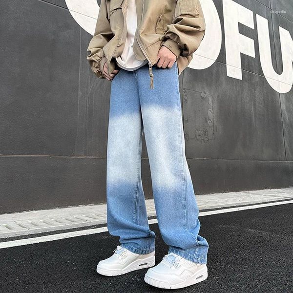 Мужские джинсы KAPMENTS, мужские черные джинсовые брюки с низкой посадкой Y2k, мешковатые мешковатые вещи с узором тай-дай, винтажная корейская мода, японская уличная одежда