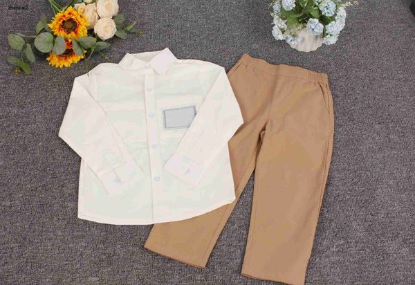 Camisa de bebê de luxo com mangas compridas lapela meninos casaco tamanho 110-160 cm Camisa de vestido de menino garotos roupas de designer de roupas crianças decr05