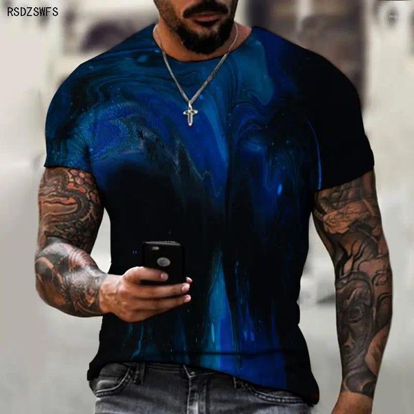 Homens Camisetas 2023 Verão Moderno Estilo Europeu e Americano T-shirt Plus Size 3D Impressão Personalizada