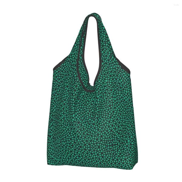Alışveriş Çantaları Yeşil Yayoi Kusama Zemin Yastığı Bakkal Çantası Ağır Hizmet Sanat Soyut Noktalar Kabak Polka Estetik Eko Bağlı Pouch
