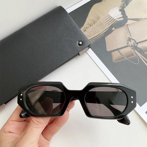 Sonnenbrillenrahmen aus hochwertigem Acetat für Männer und Frauen, unregelmäßige quadratische Brillen, Frankreich-Stil, Designer-Fahrer-Reisebrille
