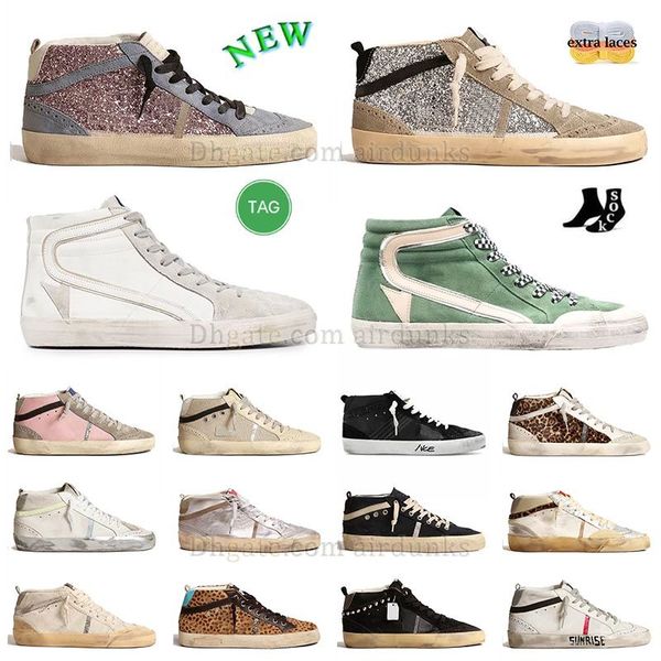 Do Diety Old Shoes High Top goldene Sneakers Ball Star italienische Marke Midstar Sneaker Plate-Forme Glitter Sparkle Luxus-Plateau-Sneaker für Herren und Damen Outdoor-Schuh