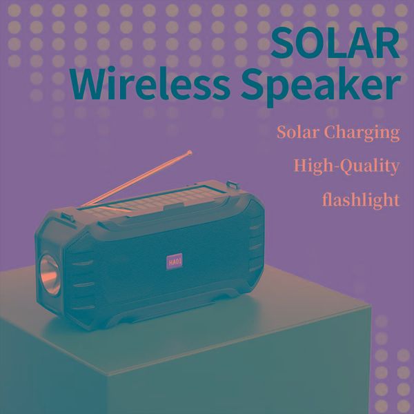 Alto -falantes Carga solar Bluetooth alto -falante com lanterna portátil portátil sem fio Loudspeaker Sondbox Outdoor suporta Rádio FM Disco USB TF TF