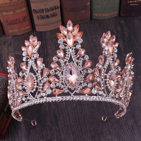 Saç klipleri gelin tiara taç kadın düğün partisi hediyesi pageant diadema gelin kristal rhinestone kronlar elbise aksesuarları headdress