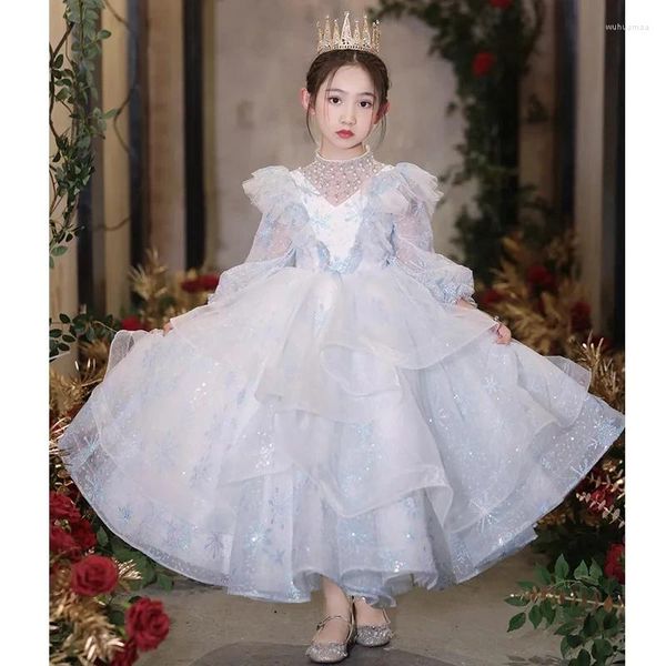 Mädchen Kleider Pailletten Elegante Hochzeit Kinder Formelle Anlässe Kleid Für Kleine Mädchen Luxus Lange Abendkleider Kinder Festzug Party Maxi