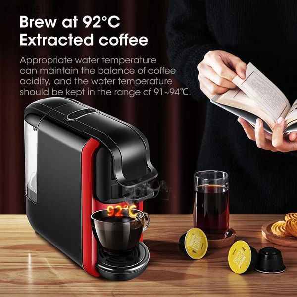 Macchina per il caffè Macchina per caffè espresso 2 in 1 Macchina per caffè a capsule multifunzione 19Bar 1450W Per capsule Nespresso e polvere di caffè 100/150mlL231219