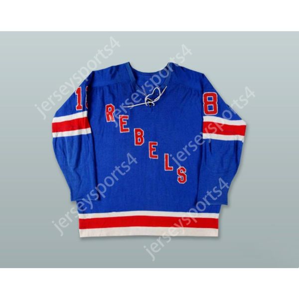 Maßgeschneidertes SALEM ROANOKE REBELS BLAUES TIE DOWN HOCKEY JERSEY, NEU, oben genäht S-M-L-XL-XXL-3XL-4XL-5XL-6XL