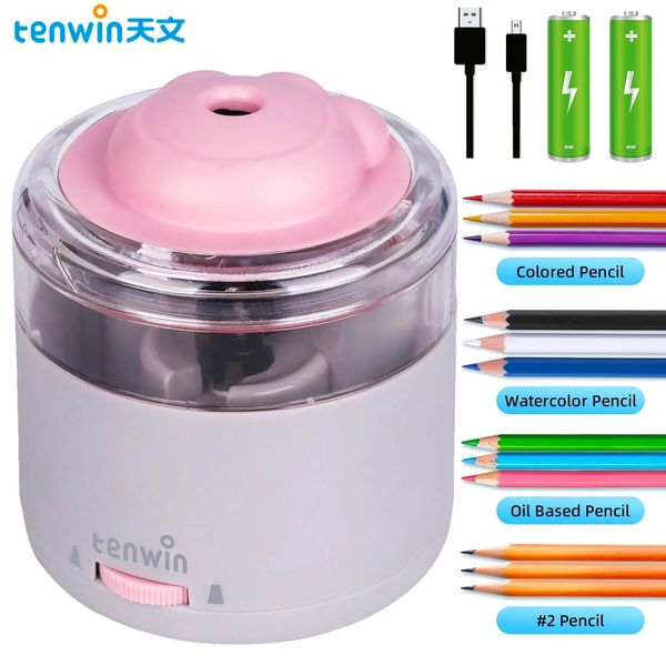 Temperamatite Tenwin acciaio al tungsteno Temperamatite elettrico USB Doppia alimentazione studente Cancelleria scuola kawaii 231219