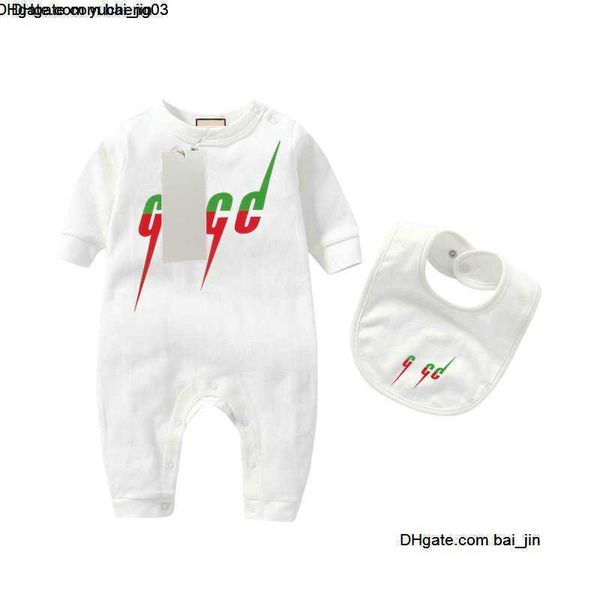 %100 pamuklu bebek erkek bebek kız tasarımcı marka mektup kostüm tulumlar kıyafetler tulum çocukları bodysuit için kıyafet romper outfi bib 2 parçalı set