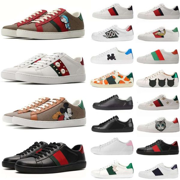 Designer Freizeitschuhe Bee Ace Sneakers Low Herren Damen Hohe Qualität Tiger Gestickte Streifen Walking Schwarz Weiß 2024