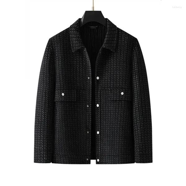 Erkek ceketler artı çift taraflı yün ceket erkekler iş rahat vintage gevşek% 50 yün ceket 6xl 8xl için büyük boy