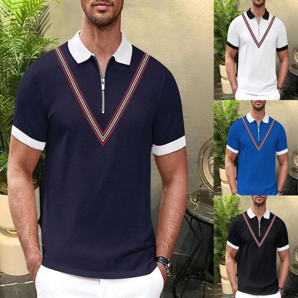 T-shirt da uomo Polo semplice casual a maniche corte da uomo minimalista