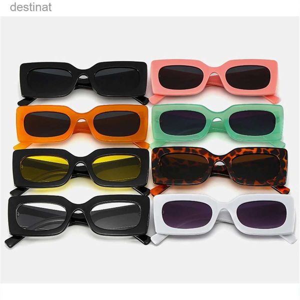 Óculos de sol retângulo exclusivo óculos de sol design britânico grande quadro quadrado óculos de sol mais novos tons pretos senhoras moda feminina eyewearl231219