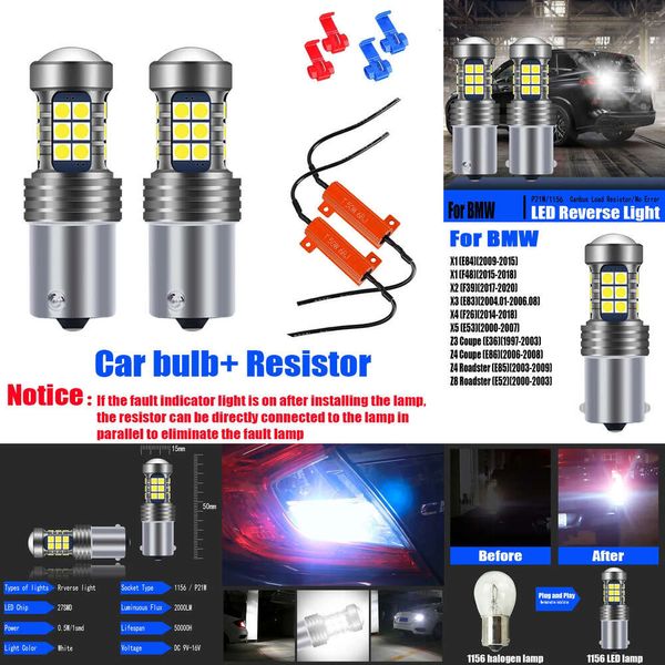 Neue dekorative Lichter 2pcs P21W Canbus Keine Fehler LED Reverse Light Ba15s -Lampen für BMW x1 E84 F48 x2 F39 x3 E83 x4 F26 x5 E53 Z3 E36 Z4 E86 E85 Z8 E52