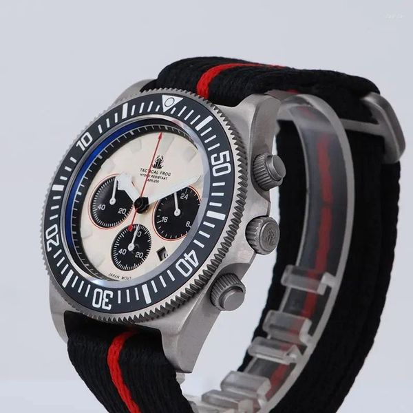 Наручные часы Tactical Frog FXD Мужские титановые спортивные часы для дайвинга Хронограф VS75B Кварцевый механизм на солнечной энергии BGW9 Luminous 20 ATM
