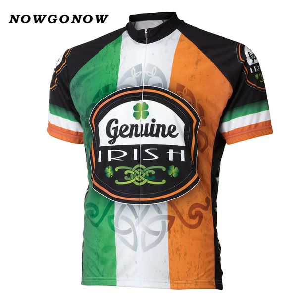 Top NOWGONOW Retro 2018 Maglia da ciclismo uomo Irlanda bandiera verde arancione pro team Abbigliamento Abbigliamento da bici MTB top da strada Maillot estate Polyeste