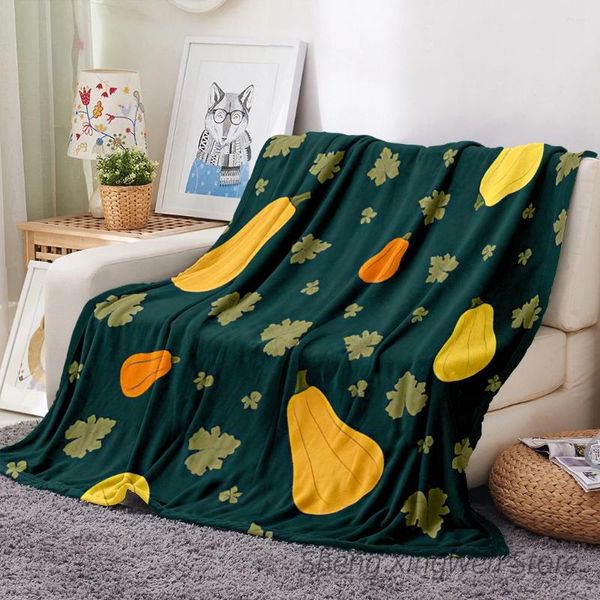 Coperte Zucche Assortite Coperta Peluche Caldo Accogliente Melanzane Grasse Mature Morbido Arredamento Letto Camion Pieno Di Flanella Per La Biancheria Da Letto Del Divano