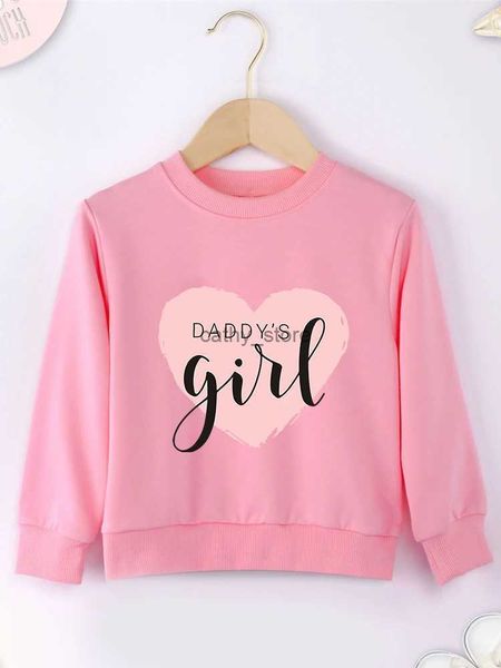 Pullover di alta qualità per bambini rosa felpe Dropship Y2K grafica minimalista ragazza di papà lettere tutto-fiammifero trendy maglione bambino vestitiL231215