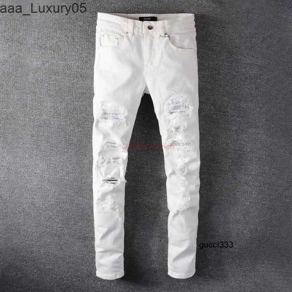 amiiri Denim Blanc Hommes imiri amari Designer Vêtements ires Jeans amirl Pantalons 625 ies Mode amirlies Diond Patch Slp Jeans am amis High Street Fashion Brand Ela PQPH