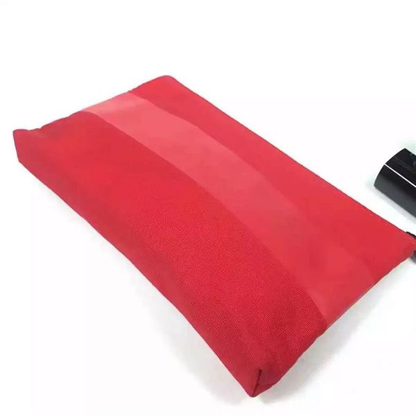 Moda clássica C Mulheres bolsa de maquiagem de lona vermelha batom caixa de armazenamento de cosméticos caixa de higiene pessoal para senhoras itens WOGUE favoritos vip235E