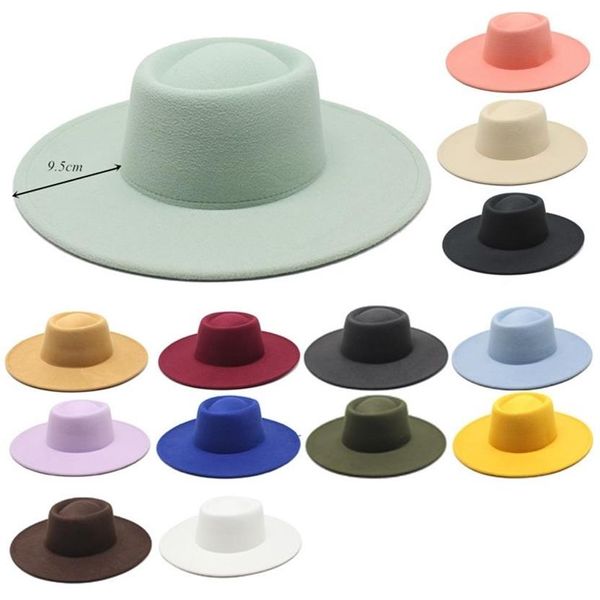 Женская шляпа-федора, мужская осенне-зимняя фетровая широкая панама, дизайнерский головной убор, модная черная часовня, пляжные поля, розовые женские 2256h