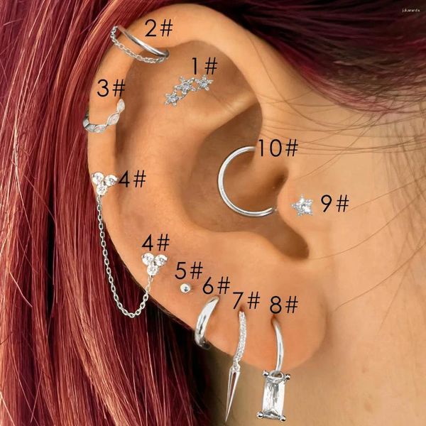 Brincos de argola 1 peça chique orelha cartilagem daith piercing para mulheres rook lob tragus aurícula corrente brinco moda jóias presentes