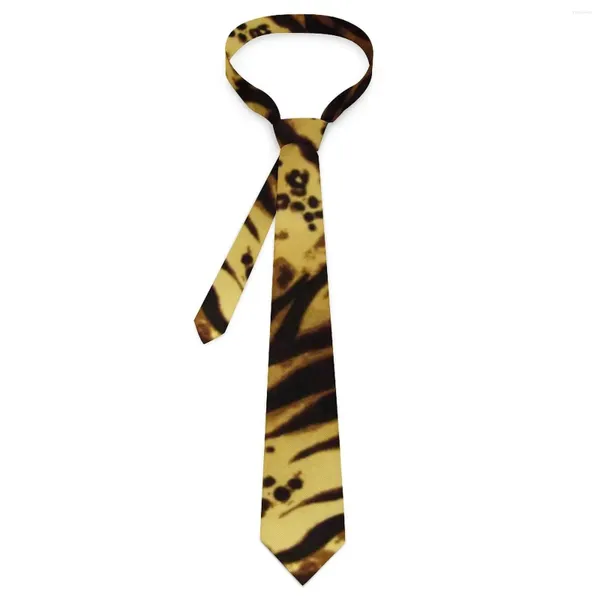 Laços Cheetah Gravata Marrom Animal Impressão Negócios Pescoço Clássico Casual para Homens Design Colar Gravata Presente de Aniversário