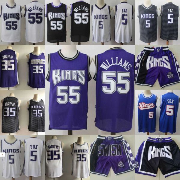 Personalizzato Mens donne giovani 2023 Sacramento''Kings''Mens Jersey De''Aaron 5 Fox Marvin 35 Bagley III Jason 55 Williams Pantaloncini da basket Maglie da basket