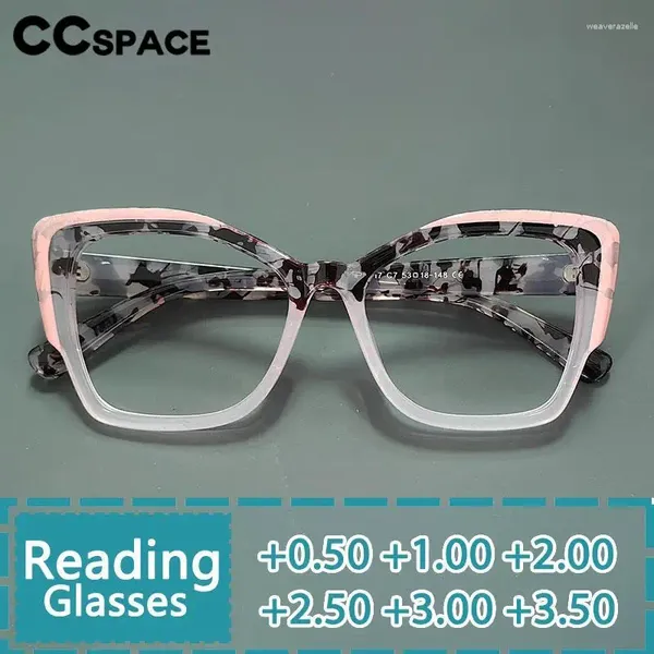 Солнцезащитные очки R57027, большие размеры, очки для чтения «кошачий глаз», женские модные Tr90, прозрачные очки с леопардовым принтом, очки для дальнозоркости