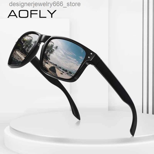 Óculos de sol Fashion Frames AOFLY Square Polarized para Homens Mulheres - Proteção UV Anti-reflexo Pesca Óculos de Sol Condução Visão Noturna Q231219