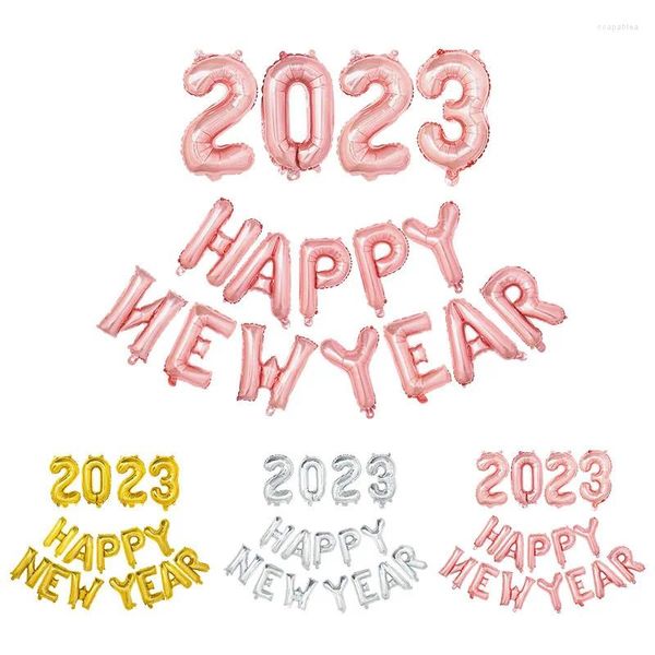 Decorazione per feste 16 pollici Happy Year 2023 Decor Balloon Letter Set combinato di film in alluminio Ornamenti di buon Natale