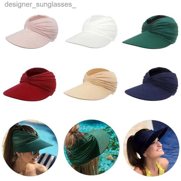 Visiere Donna Vuoto Top Cappello da sole Femminile di marca di lusso 2023 Nuova spiaggia Estate Sport all'aria aperta Baseball Golf Visiera Cs Genitore-bambino Cappello da soleL231219