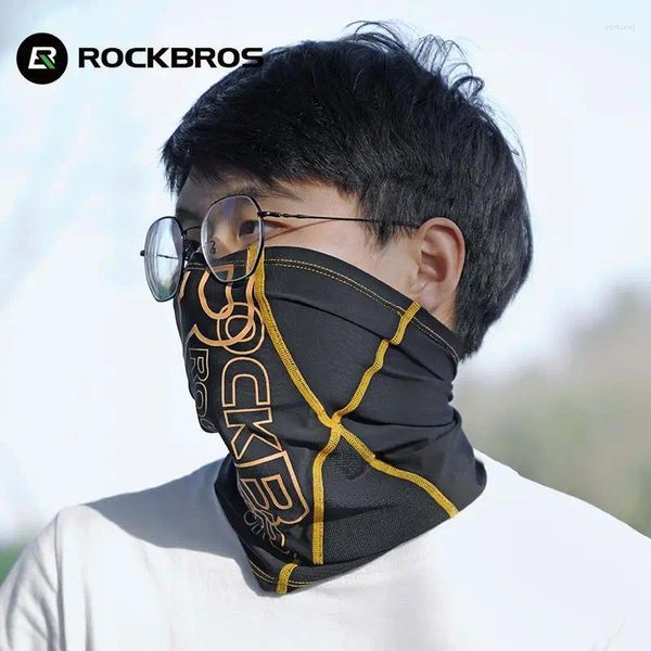 Банданы ROCKBROS, оптовая продажа, шелковая велосипедная маска для лица, анти-УФ-защита от пота, дышащая бандана для бега, солнцезащитный шарф