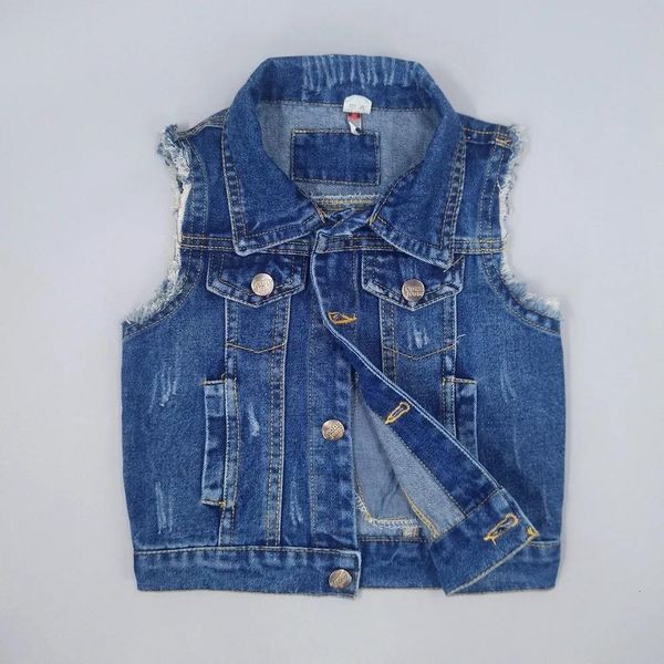 Coloque colete colete meninos coletes de jeans de garoto de crianças roupas de jeans da primavera de jeans jeans Jeans com roupas externas de roupas de bebê tops para crianças roupas infantis