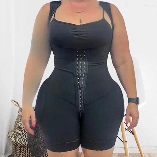 Frauen Shapers Spitze Body Shaper Mit Front Verschluss Hüften Und BuClosure Charmante Kurven Elastische Mesh Stoff Schlankheits Fajas