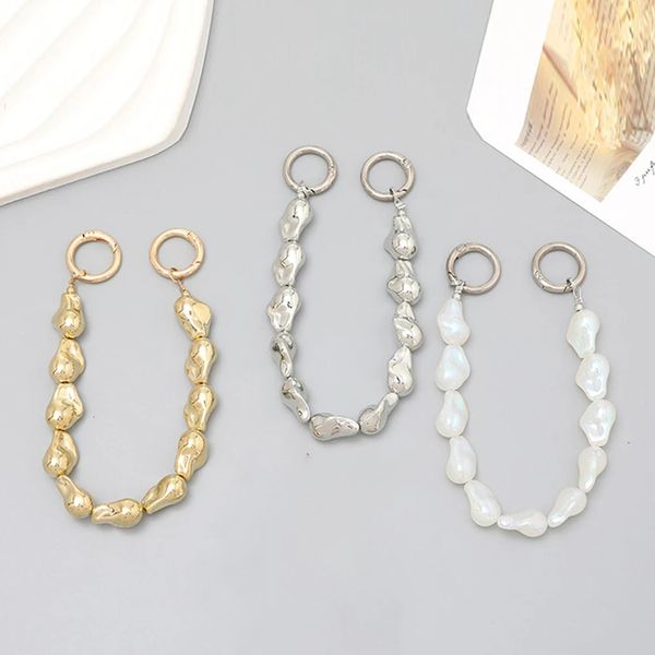 Accessori per parti di borse Cinghie di perle per manici di borse Tracolle a catena con perline irregolari Sostituzione fai-da-te per 231219