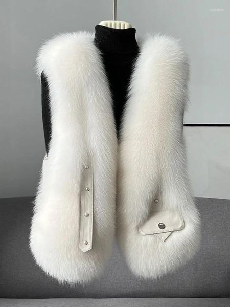 Женская шуба без рукавов с v-образным вырезом, модная искусственная женская облегающая куртка 2023, осенне-зимний утолщенный теплый жилет R205