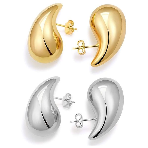 Europäische Amerikanische Mode Stud Ohrringe frauen Einfache Wasser Tropfen Glänzend Hohl Ohrring Schmuck Zubehör Weibliche