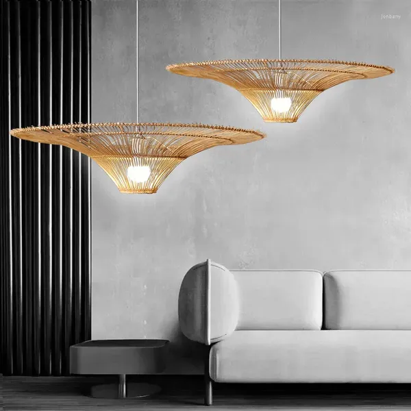 Pendelleuchten, moderne Wabi-Sabi-Stil-Lampe, japanische Rattan-Kunst-Kronleuchter für Wohnzimmer, Restaurant, Küche, Hängelampe, Heimdekoration