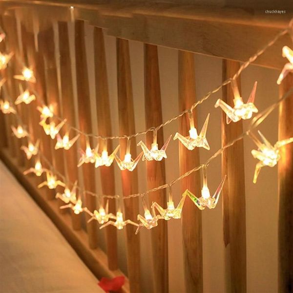 Stringhe Luci a LED Gru di carta Batteria interna Ghirlanda Decorazioni natalizie Vacanza San Valentino Festa Matrimonio Natale Fairy297B