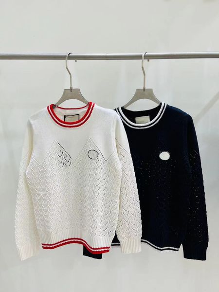 Suéteres de outono e inverno de malha top confortável versão coreana de todos os delicados designs femininos de lã pura combinando cor colar pano casual gola redonda jumper bordado