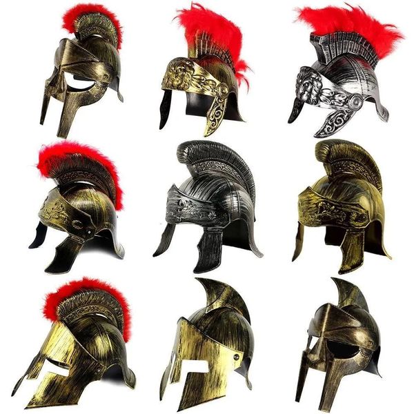 Capacetes patins capacetes cosplay guerreiro espartano chapéu masquerade chapéu romano capacetes spartacu samurai medieval antigo romano vintage capacete fea